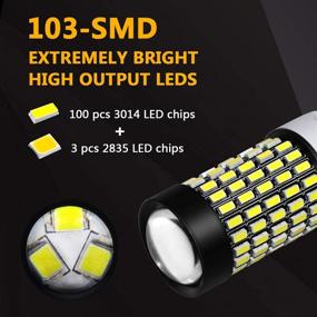 img 3 attached to Phinlion 7443 LED Bulb White Super Bright 2800 Lumens 3014 103-SMD 7440 7444 LED Bulbs With Projector For Back Up Reverse Turn Signal Brake Stop Tail Lights