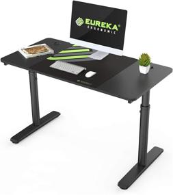 img 4 attached to 🖥️ 47x23 Inch Height Adjustable Computer Desk by Eureka Ergonomic with Free Mouse Pad - Ideal for Gaming, Working, and Spacious Office Workstation - Heavy Duty Design