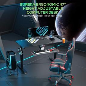 img 2 attached to 🖥️ 47x23 Inch Height Adjustable Computer Desk by Eureka Ergonomic with Free Mouse Pad - Ideal for Gaming, Working, and Spacious Office Workstation - Heavy Duty Design