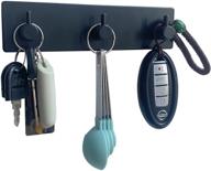 stylish black wall mounted key holder with 3 hooks - organize keys in entryway, kitchen, bedroom, and bathroom логотип