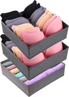 👙 gogooda bra socks drawer organizers: 3 pack foldable cabinet organizer box - large compartments, washable pbt fabric - perfect for bras, socks, and ties (4 + 4 + 24 cell, gray) logo