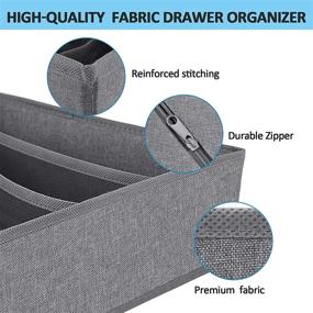 img 2 attached to 👙 GOGOODA Bra Socks Drawer Organizers: 3 Pack Foldable Cabinet Organizer Box - Large Compartments, Washable PBT Fabric - Perfect for Bras, Socks, and Ties (4 + 4 + 24 Cell, Gray)