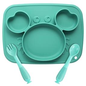 img 4 attached to 🍽️ ME FAN Baby Plates Divided Bendable Kids' Home Store: Innovative Mealtime Solution for Parents