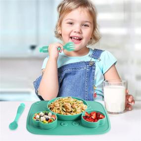img 1 attached to 🍽️ ME FAN Baby Plates Divided Bendable Kids' Home Store: Innovative Mealtime Solution for Parents