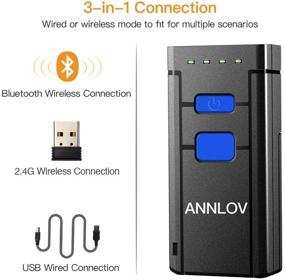 img 3 attached to 📱 ANNLOV Bluetooth Barcode Scanner - Wireless & 2.4GHz Wireless & Wired Connection - Portable 1D Barcode Reader for Windows, Mac, Android, iOS Phones, Tablets, and Computers