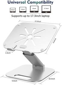 img 3 attached to 💻 Silver Laptop Stand, NEARPOW Laptop Stands for Desk, Sit to Stand Laptop Holder Riser, Multi-Angle and Height Adjustable up to 20.5", Compatible with MacBook up to 17" - Improved SEO