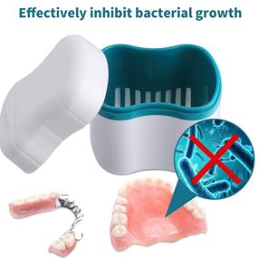 img 2 attached to 🦷 Емкость для зубного протеза: корзинка для ванны для зубных протезов, ящик для очистки ванни, кубок для замачивания зубных протезов, держатель для фиксаторов (В)