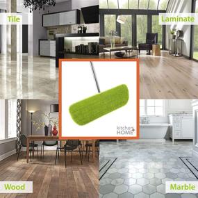 img 3 attached to 🧹 Versatile Kitchen + Home Hardwood Floor Flat Mop with 17” Washable Reusable Microfiber Pads – Ideal for Wet or Dry Cleaning on Any Surface