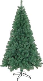 img 4 attached to 🎄 KOERLAM 4FT Artificial Spruce Christmas Tree with Foldable Base: Premium Xmas Decor for Home Office Party - Includes 3m LED String Lights & Easy Assembly