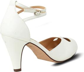 img 1 attached to Chase and Chloe Kimmy Retro Pump Heel with Teardrop Cutout: Stylish Mary Jane Design!