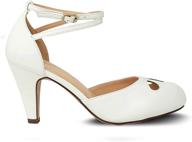 chase and chloe kimmy retro pump heel with teardrop cutout: stylish mary jane design! логотип