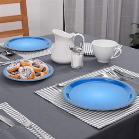 img 2 attached to 🍽️ Swedin Blue Paper Plates Bulk Set - Includes 50 Dinner Plates, 50 Dessert Plates, 50 Cups, 50 Napkins - Heavy Duty Disposable Paper Plates for Party, Graduation, Birthday, Holiday, and More