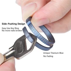 img 2 attached to 🔑 TISUR Titanium Keychain Rings with Side-Pushing Design, Swift Release Key Chain Solution