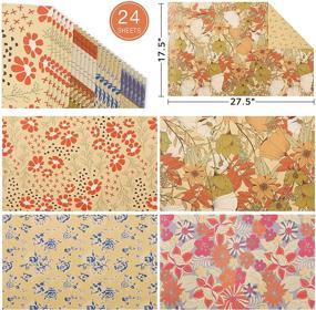 img 3 attached to 🎁 Premium Reversible Floral Kraft Wrapping Paper - 24 Sheets for Weddings, Bridal & Baby Showers - Eco-Friendly Brown Recycled Gift Wrap - 17.5 X 27.5 inches