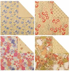img 2 attached to 🎁 Premium Reversible Floral Kraft Wrapping Paper - 24 Sheets for Weddings, Bridal & Baby Showers - Eco-Friendly Brown Recycled Gift Wrap - 17.5 X 27.5 inches