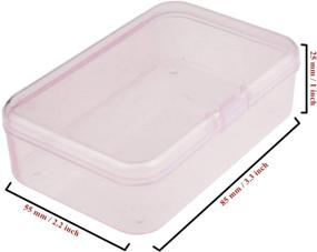 img 2 attached to 📦 12-Piece Mini Rectangular Plastic Boxes: Empty Storage Organizer Containers with Hinged Lids for Small Items and Craft Projects (Pink, 3.3 x 2.2 x 1 inch)