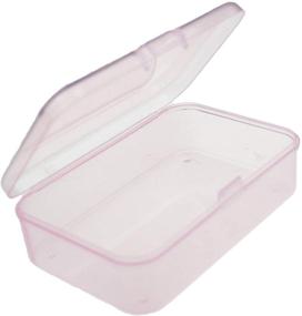 img 1 attached to 📦 12-Piece Mini Rectangular Plastic Boxes: Empty Storage Organizer Containers with Hinged Lids for Small Items and Craft Projects (Pink, 3.3 x 2.2 x 1 inch)