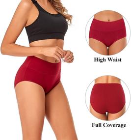 img 2 attached to Comfortable and Breathable Cotton High Waisted Full Coverage Briefs for Women - Plus Size & Regular Size