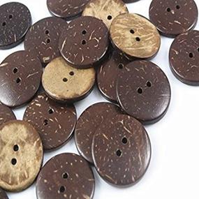 img 1 attached to 🥥 100 Pieces YAKA New Thick Coconut Shell Buttons - Craft and Sewing Supplies | Hot Products with 2 Holes