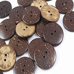 img 2 attached to 🥥 100 Pieces YAKA New Thick Coconut Shell Buttons - Craft and Sewing Supplies | Hot Products with 2 Holes