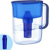 maxblue 10-cup nsf certified water filter pitcher mb-pt-06b with 💧 1 filter, reduces lead, fluoride, chlorine and more, bpa free, blue logo