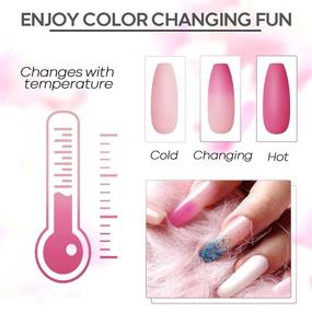 img 2 attached to 💅 Modelones Poly Nail Gel Kit - 6 Colors Poly Nail Extension Gel Kit - Nude White Temperature Color Changing Builder - All In One Kit for Nail Gel with Nail Lamp - Base Top Coat Set - Nail Forms - French Manicure Set for Starter DIY Nail Art at Home