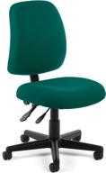 🪑 ofm teal posture series armless mid back task chair - stain resistant fabric swivel chair logo