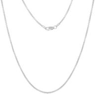 authentic nyc sterling italian 1.5mm round box chain: unisex solid silver necklace logo