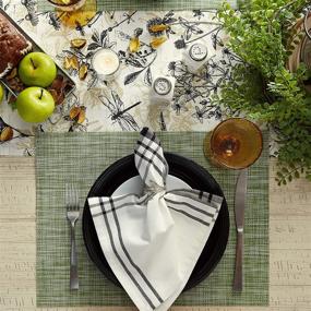 img 1 attached to Everyday Outdoor 🌿 Crosshatch Placemats by DII