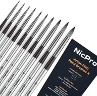 🖌️ nicpro 10 pcs watercolor paint brushes: premium round tip set for watercolor, acrylic oil, gouache, ink, detail, rock, by number model art paintbrushes - high-quality artist painting brush collection logo