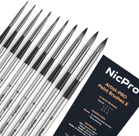 img 4 attached to 🖌️ Nicpro 10 PCS Watercolor Paint Brushes: Premium Round Tip Set for Watercolor, Acrylic Oil, Gouache, Ink, Detail, Rock, by Number Model Art Paintbrushes - High-Quality Artist Painting Brush Collection