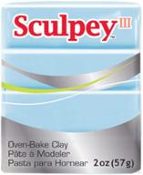 🌈 sculpey iii polymer clay, sky blue, non toxic, 2 oz. bar - ideal for modeling, sculpting, holiday crafts, diy, mixed media, and school projects. perfect for kids & beginners! logo