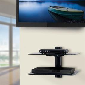 img 1 attached to 📺 Black Wall Mounted AV Component Shelving System - AVF ES250B-E, 2 Shelves