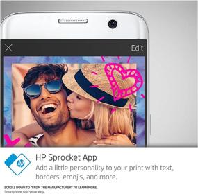 img 1 attached to 🖨️ HP Sprocket X7N07A Portable Photo Printer: Print Social Media Photos on 2x3 Sticky-Backed Paper - White
