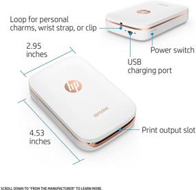 img 3 attached to 🖨️ HP Sprocket X7N07A Portable Photo Printer: Print Social Media Photos on 2x3 Sticky-Backed Paper - White