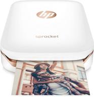 🖨️ hp sprocket x7n07a portable photo printer: print social media photos on 2x3 sticky-backed paper - white logo