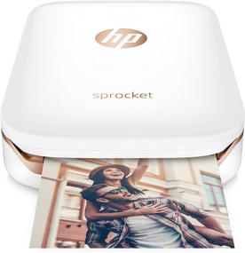 img 4 attached to 🖨️ HP Sprocket X7N07A Портативный фотопринтер: Печатайте фотографии из социальных медиа на листах размером 2x3 с клейкой поверхностью - белый