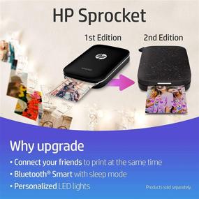 img 2 attached to 🖨️ HP Sprocket X7N07A Портативный фотопринтер: Печатайте фотографии из социальных медиа на листах размером 2x3 с клейкой поверхностью - белый