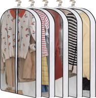 👗 40-inch garment bags: wutrye suit bag with 4-inch gussets for closet storage - 5 pack covers for coat, jacket, sweater логотип