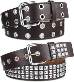 img 4 attached to Pieces Studded Double Grommet Gothic Women's Accessories