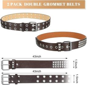 img 3 attached to Pieces Studded Double Grommet Gothic Women's Accessories