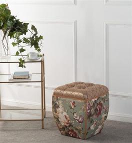 img 4 attached to 🌿 Stylish Green Floral Ottoman by Jennifer Taylor Home Jan - Traditional Decorative Piece for Elegant Décor