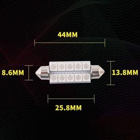 img 2 attached to Qasim 6-Pack Red LED Festoon Bulb 44mm 578 212-2 | 10-SMD 5050 LED Interior Map Dome Lights | Compatible with 569 6411 211-2 579 214-2 | 12V DC