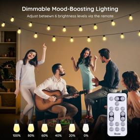 img 2 attached to 🌟 Govee 48FT Indoor String Lights: Shatterproof Remote Patio Lights with Dimmable Warm Yellow LED Bulbs - Ideal for Outdoor Deck, Backyard, Gazebo, Christmas Decoration - Waterproof & Stylish