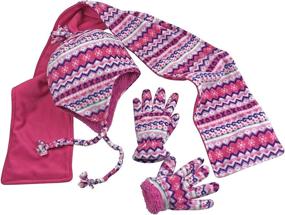 img 4 attached to Набор из 3 предметов: шапка, шарф и перчатки для девочек N'Ice Caps с мягкой подкладкой из меха Шерпа, с принтом: стильные и уютные зимние аксессуары для девочек