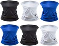 🧣 6 pack unisex face bandana neck gaiter: reusable, washable cloth tube scarf for men and women logo
