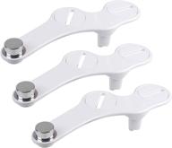 non-electric mechanical bidet attachment: fresh water spray with self cleaning nozzle and easy installation in white (3 pack) logo