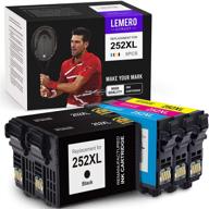 🖨️ lemeroutrust epson 252 252xl remanufactured ink cartridges for workforce wf-7710 wf-7720 wf-3640 wf-3620 wf-7210 wf-7620 wf-7610 wf-7110 (black cyan magenta yellow, 5-pack) logo