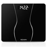 🔲 triomph black digital body weight scale with backlit display - accurate measurements up to 400 lbs capacity logo
