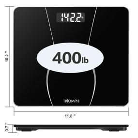 img 3 attached to 🔲 Triomph Black Digital Body Weight Scale with Backlit Display - Accurate Measurements up to 400 lbs Capacity